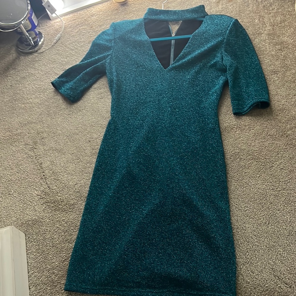 Blue sparkly designer dress